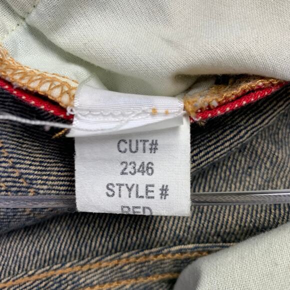 BLVCK SCVLE Size 36 Blue Distressed Button Fly Jeans - Picture 5 of 6